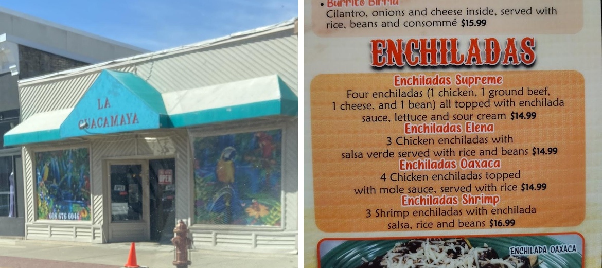 La Guacamaya Mexican Restaurant Menu