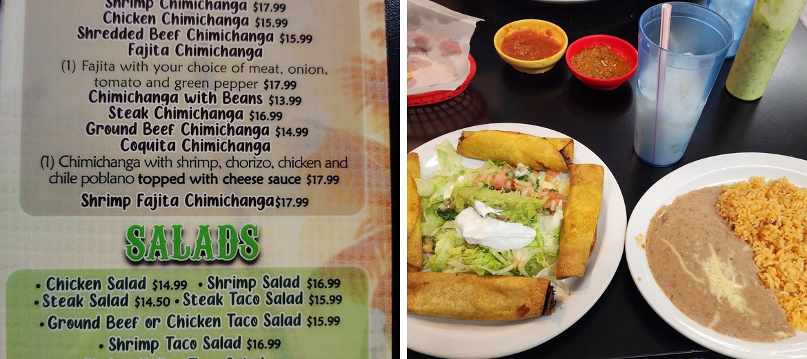 La Guacamaya Mexican Restaurant Menu